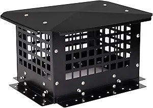 9" x 13" Chimney Cap, Chimney Cover Fireplace Chimney Flue Caps, Adjustable Metal Strips with Bolts Screws Black (9" x 13")