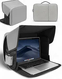 Laptop Sun Shade, Fits 13-16 inch Laptop, UV-Heat Reflective & Water-Resistant Material, Easy to Carry Computer Case for Working Outside,Travel, Beach (Light Grey)