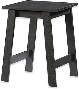 home stuff Small Square Wood Side Table with Black Finish, Modern Accent Table for Bedroom, Living Room, Office, Nightstand or Sofa End Table, Space-Saving Minimalist Furniture for Home Dcor