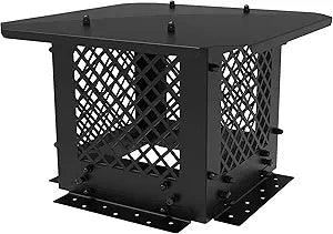 Hahaemall Chimney Cap, 10" x 10" Chimney Cover, Chimney Rain Caps, Adjustable Fireplace Chimney Caps for Outside to Fit Existing Clay Flue Tile Sizes, Black