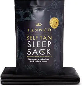 Self Tan Sleep Sack - Keep Sheets Clean from Self Tanner Stains - Zipper for Easy Access - Tanning Lotion Stays On You and Not Your Self Tan Sack - Lightweight Breathable Material - (Black)