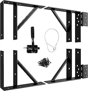 Gate Corner Brace Bracket,Heavy Duty Anti Sag Gate Kit with Self-Locking Latch, Adjustable Gate Hardware for Wooden Fence,Deck gate, Driveway, Shed Doors, Corral Gates