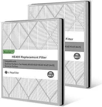 HE401 Replacement Filter for Shark Air Purifier 4 Model, HE401 HE402 HE405 HE400 3-Stage Filtration System of H13 True HEPA and Activated Carbon Pre-Filter, 2 Pack