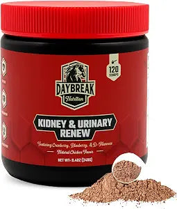 Daybreak Nutrition Kidney & Urinary Support for Cats  D-Mannose, Cranberry, Astragalus Powder Supplement  120 Scoops  Natural Chicken Flavor