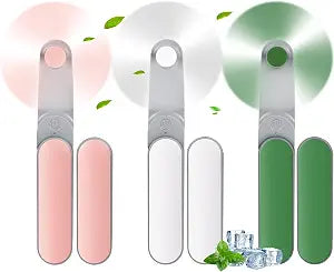 3 Pcs Handheld Mini Fan Bulk, 360Rotate Powerful Portable Personal Fan [8-17 Working Hours], Foldable USB Rechargeable Battery Operated Eyelash Fans, Small Pocket Fans for Women Men Travel Outdoor