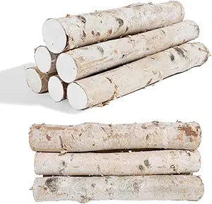 6 PCS Birch Logs Decorative White Birch Log for Decoration,Crafts,Fireplace