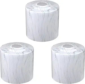 3 Pack Painting Glass Shade Replacement,Ceiling Fan Light Covers Glass Drum Lampshades for Chandelier Vanity Lights Wall Sconces Pendant Light,1.66" Fitter Size,5.32" high*6.11" Diameter