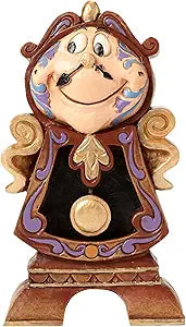 Enesco Disney Traditions Collection by Jim Shore Beauty and The Beast Cogsworth The Clock Miniature Figurine - Resin Hand Crafted Painted Collectible Disney Mini Figurines Home Decor Statue, 4.2 Inch
