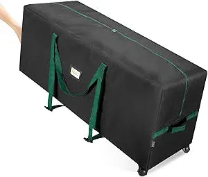BALEINE 7.5 ft Rolling Christmas Tree Storage Bag, 2 Swivel Wheels for Easy Moving, Heavy Duty 600D Oxford Fabric Extra Large Artificial Christmas Tree Bag with Reinforced Carry Handles (Black)