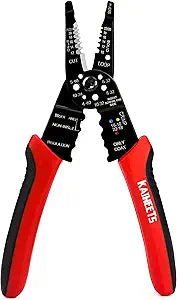 KAIWEETS Wire Stripper 10-22 AWG Wire Splicer Cable Stripper Multipurpose Wire Stripping Tool Electrical Wire Pliers with Screw Cutter