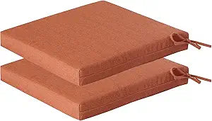 Outdoor Patio Chair Cushion 2 Sets, 20 x 20 x 3.1 Inch High-Density Foam Seat Pad with Water-Repellent & UV-Resistant Cover, Tear-Resistant Replacement Cushion for Dining Chairs, Coral