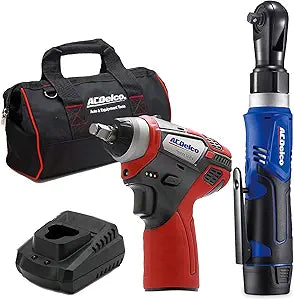 ACDelco ARW1209-K14 G12 Series 12V Li-ion Cordless 3/8 Rachet Wrench & Impact Wrench Combo Tool Kit
