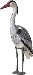Gardenised 30-inch Heron Decoy - Standing Crane Sculpture, Outdoor Bird Art for Yard, Lawn, Patio, Porch, Pond & Pool, Garden Accessories, Backyard Accent, and Landscaping Decoration, Silver