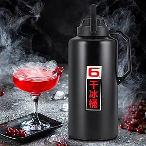 Dry Ice Bucket 6kg Large Capacity - 304 Stainless Steel Insulation Container for Seafood Preservation, Cocktail Making & Dry Ice Storage
