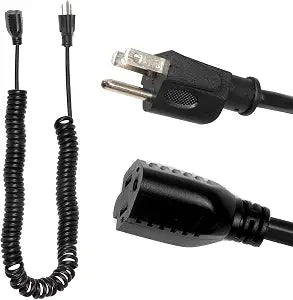 Iron Forge Cable 16 Gauge Black Coiled Extension Cord, 5 Ft - 3 Prong