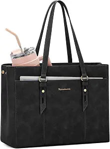 RAINSMORE Laptop Tote Bag for Women, Large Capacity Vintage Work Tote Bag