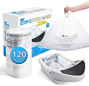 Litter Box Liner Bag Compatible with Cat litter Box Robots 3 and 4, 120 Pack - Extra Thick Waste Bags for Self-Cleaning Pet Kitty Litter Box Drawer Liners, 9-11 Gallons Kitchen Trash Bags