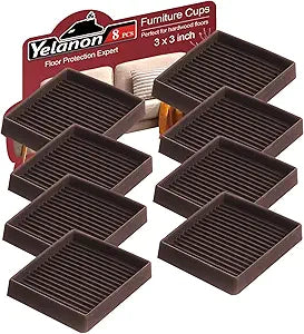 Non Slip Furniture Pads for Hardwood Floors -Yelanon 8Pcs 3 Coasters Cups