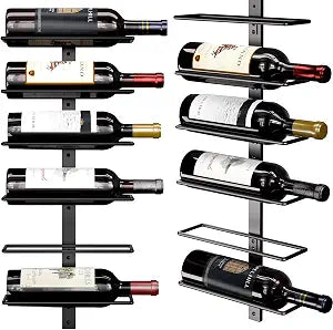 Wall Mounted Wine Rack, 12-Bottle Wall Wine Racks For Wine Bottles-Black