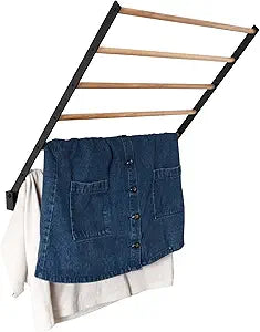 Wall Mounted Drying Rack  Foldable Laundry Drying Rack for Wall, Space Saving Clothes Drying Rack for Laundry Room, Bathroom or Small Spaces