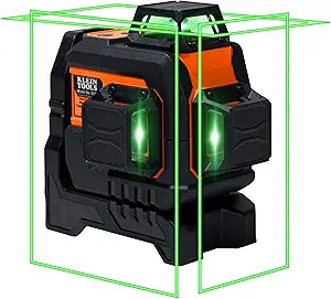 Klein Tools 93CPLG Compact Self-Leveling Laser Level, Bright Green Cross Line 360-Degree Laser Planes, Class 2  1mW, Rechargeable, Magnetic Mount