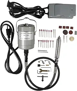 SE Flex Shaft Grinder, Powerful Rotary Tool Kit, Foot Pedal Control, Drilling, Polishing, Carving Multi-function Metalworking Tools, Set of 55 Pcs