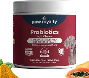 Probiotic Support for Dogs | Probiotics, Pumpkin, Papaya Enzyme, Marshmallow Root & Pancreatin for Digestive Health, Gut Balance & Stool Quality | Beef Flavor Soft Chews, 90 Count