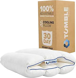 TUMBLE 6-Chamber Adjustable Bed Pillow | Back, Side & Stomach Sleepers | Cooling Cover | Memory Foam & Gel Fiber Fill | Customize Your Comfort | CertiPUR/Oeko-Tex | Standard Queen 1 Pack