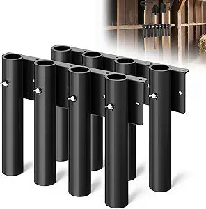 Shovel Holder for Truck, 8-Holes in 2 Grouped Metal Truck Shovel Mount /Rack, Heavy Duty Trailer Tool Rack for Rakes, Hoes, Trimmers, Lawn & Landscape Hand Tools (Bed/Box Mount Upgrade)
