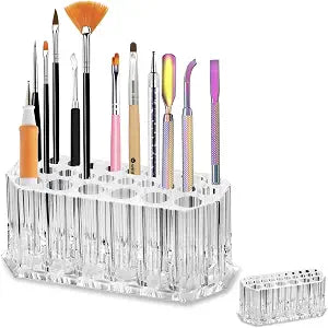 Acrylic Nail Art Tool Organizer Storage for Storing Pro Beauty Finger Nailcare Art Kit Tools Makeup Display Case Refillable Container Holder Organization