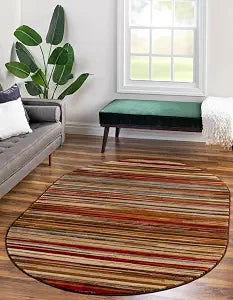 Unique Loom Barista Collection Area Rug - Icatu (2' 2" x 3' 1" Oval, Beige/Brown)