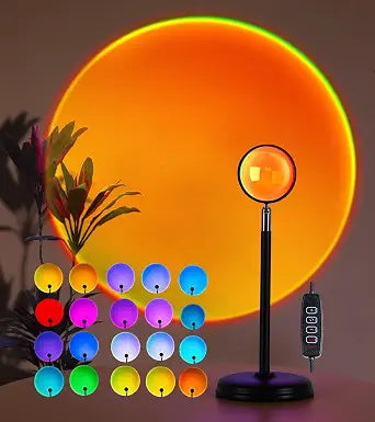 AIHYING Sunset Lamp Projector,Multicolor Changing Night Light 360 Degree Rotation Rainbow Led Sun Lamp Gifts for Photography Backgrounds,Party,TikTop Live,Home Decor,Mood Lighting