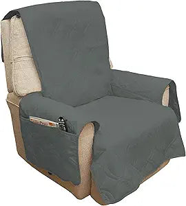 Furniture Cover- 100% Waterproof Protector Cover for Chair with Non-Slip Straps, Stain Resistant Material for Dogs, Pets, Kids by PETMAKER- Gray