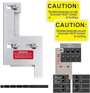 Generator Interlock Kit Compatible with GE General Electeric Vertical Main150 or 200 Amp Panels. 2 1/4" Spacing Between Main and Branch BreakersElectrical Interlock Kit