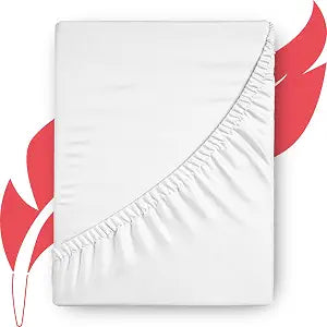 100% Egyptian Cotton King Fitted Sheet Only - Luxury High Thread Count 1000 Series King Size Fitted Sheets Only (1 PC, White), 18" Deep Pocket Sateen Bottom Sheet - Majestic Collection
