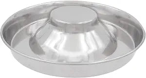 Stainless Steel Puppy Kitten Bowls: Welping Dishes for Weaning Puppies & Kittens, Wide Non-Tip Base, Slow Feeder, 15" (PS-15)