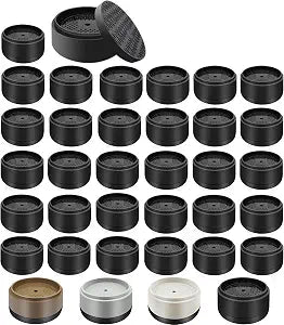 Furniture Risers Bed Risers Heavy Duty 1 inch, 2 inch, 3 inch, 4 inch Round Adjustable Bed Lifts Riser for Desk Legs Table Couch Sofa Chair Refrigerator Washing Machine (1 Inch, Black, 32 Pack)