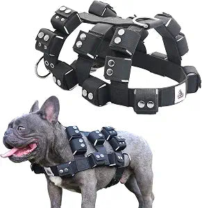 Dog Harness for Small Medium Large Dogs No Pull, Dog Weighted Vest, Tactical Dog Harness for Pit Bulls with Pockets (Adjustable Weight) - Weight Loss, Exercise, Walking, Muscle