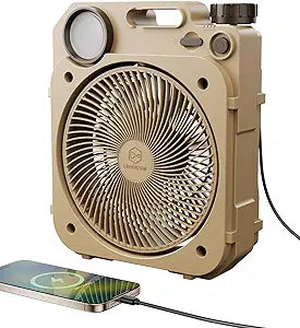 Portable Camping Fan, 20000mAh Rechargeable Battery Operated Fan with LED Lantern, 90┬░ Auto-Oscillation Cordless, USB Powered for Outdoor Indoor Power Outage Travel Worksite Hurricane Beach