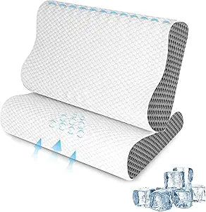 Memory Foam Pillows 2 Pack Neck Pillow - Neck Support Pillow for Pain Relief, Ergonomic Cervical Pillow for Sleeping, Orthopedic Contour Bed Pillow for Side, Back, Stomach Sleepers,Grey
