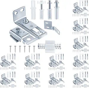 Tandefio 12 Pack Bifold Door Hardware Kits Closet Door Repair Kit Include 7/8'' to 1'' Guide Wheel Track, 3/8'' Pivot, Top and Bottom Brackets Replacement Parts for Folding Sliding Accordion Barn Door