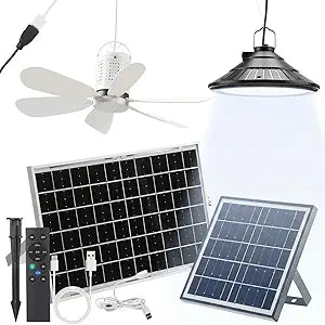 2 Set Solar Hanging Ceiling Fan Rechargeable Chicken Coop Shed Pendant Light with Time, Portable Kit with On/Off Button, for Chicken Coop Greenhouse Barn Camping Tent Poultry