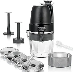 4 in 1 Electric Grater, Potato Grinder for Mashed Puree, Home Kitchen Vegetables Chopper, Suitable for Homemade Hash Brown, Spices Veggies Fruits Nuts Biscuits, Black