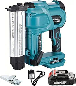 2-in-1 Brad Nailer & Staple Gun with 2000mAh Battery and Charger,Nail Gun Battery Powered, Up to 2 Inch, Tool-Free Jam Release for Woodworking,Upholstery