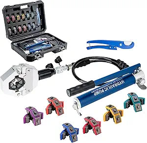 Hydraulic Hose Crimper Hydra-Krimp 71500 Manual A/C Hose Crimper Kit Air Conditioning Repaire Handheld Hydraulic Hose Crimping Tool (Split with Manual Pump)
