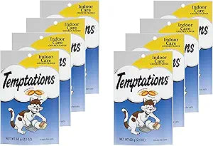 (8 Pack) Temptation Hairball Control Chicken Flavor Crunchy Cat Treats ( 2.1 oz, 60 g)