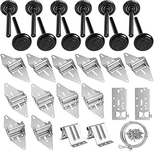 Garage Door Hardware Kit, Roller/Hinge/Top/Bottom Bracket/Wire Rope, 2" Garage Door Roller Nylon Stem for 8' Height Garage Doors