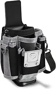 Upgraded Tool Pouch with Belt Clip Replace for MP1X, Leather Backed Small-Sized Tool Pouch 9 Pockets, Professional Electrician Tool Pouch for Electricians, Carpenters, Repairmen, and DIY etc