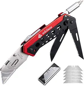 EDCFANS Folding Utility Knife Box Cutter, Razor Knife, Work Knives for Men