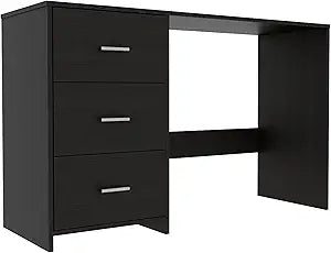 Tuhome Three-Drawer Writing Desk with Compact Design, Sturdy Construction, Sleek Modern Style, Ideal for Home Office, Study Room, or Small Spaces
